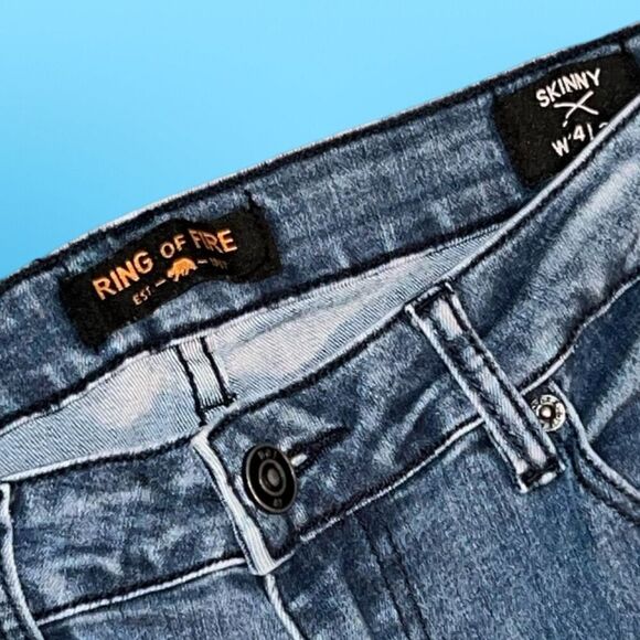 Men’s Ring of Fire Distressed Skinny Jeans Size 34x30 - Picture 7 of 8